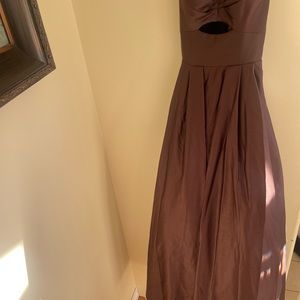 Betsy &Adam satin dress , brown, size 0, never worn, tags attached